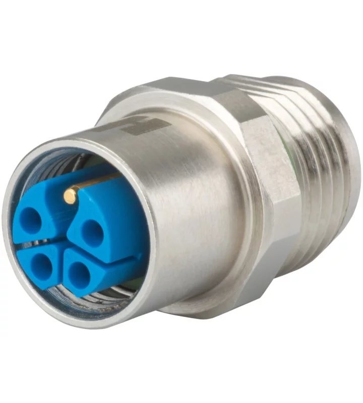 Panel connector female thread, single hole front mounted