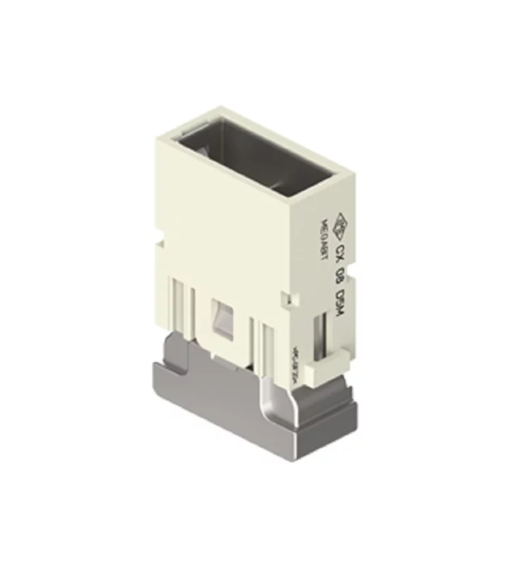male insert, MIXO, 1MU, 8p, crimp, 10A, 50V, megabit
