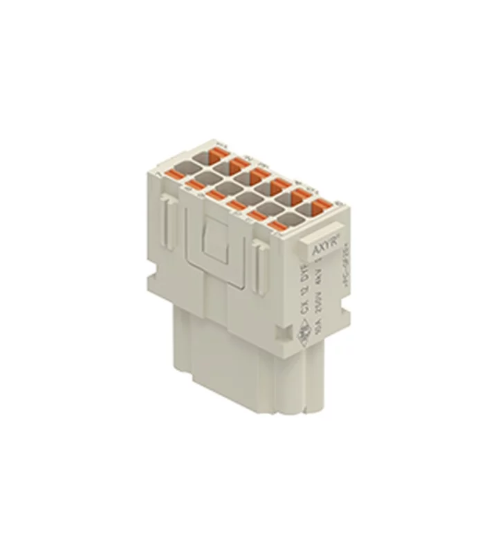 female insert, MIXO, 1MU, 12p,  AXYR® push-in connection, 10A, 250V