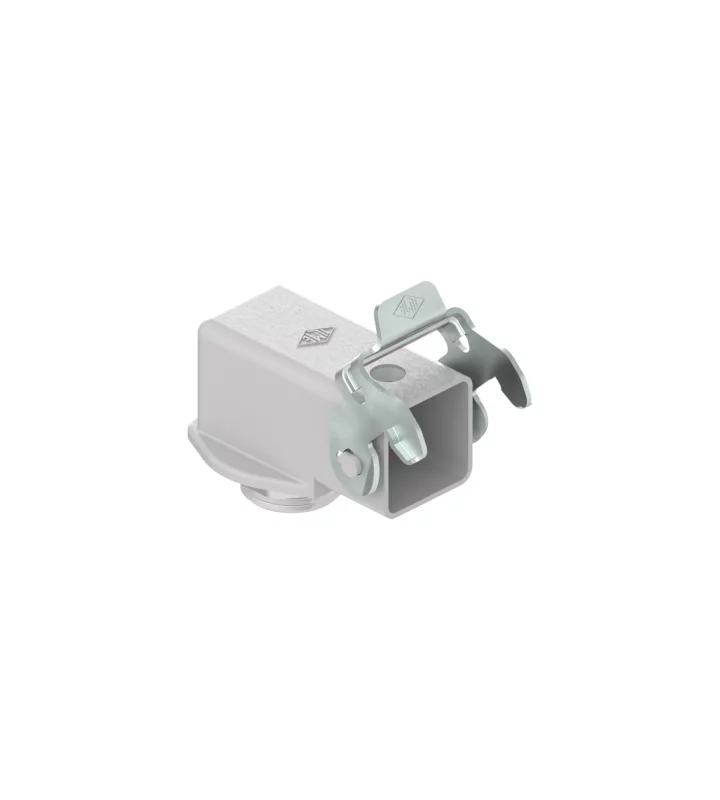 bulkhead mounting housing, angled, size 21.21, CKA zinc, 1 lever steel, 1xM20 external