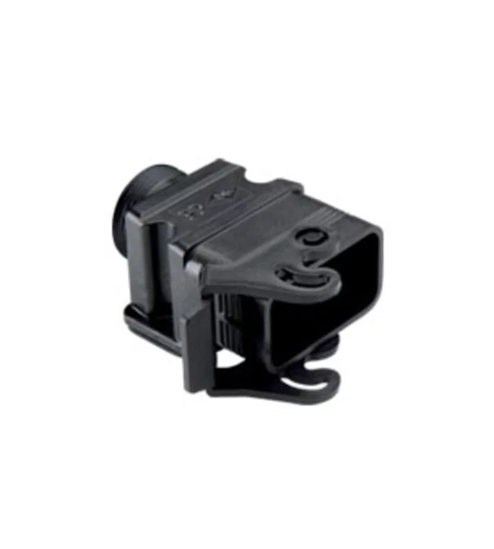 bulkhead mounting housing, angled, size 32.13, CQ plastic, 1 lever, 1xPG21 side