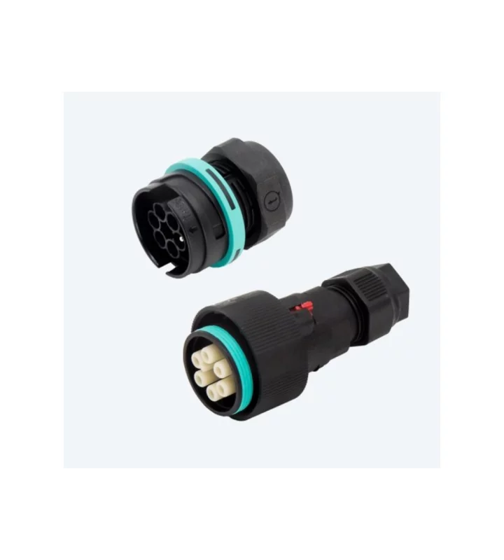 KIT plug & socket connector panel-mounted M28, screw