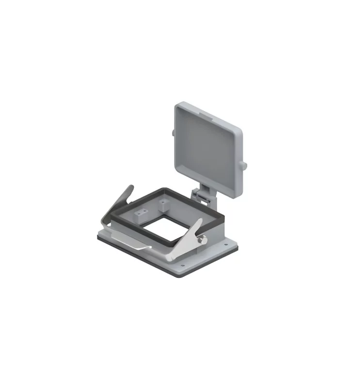 bulkhead mounting housing, size 77.62, C-TYPE alu, 1 lever stainless steel, cover metal