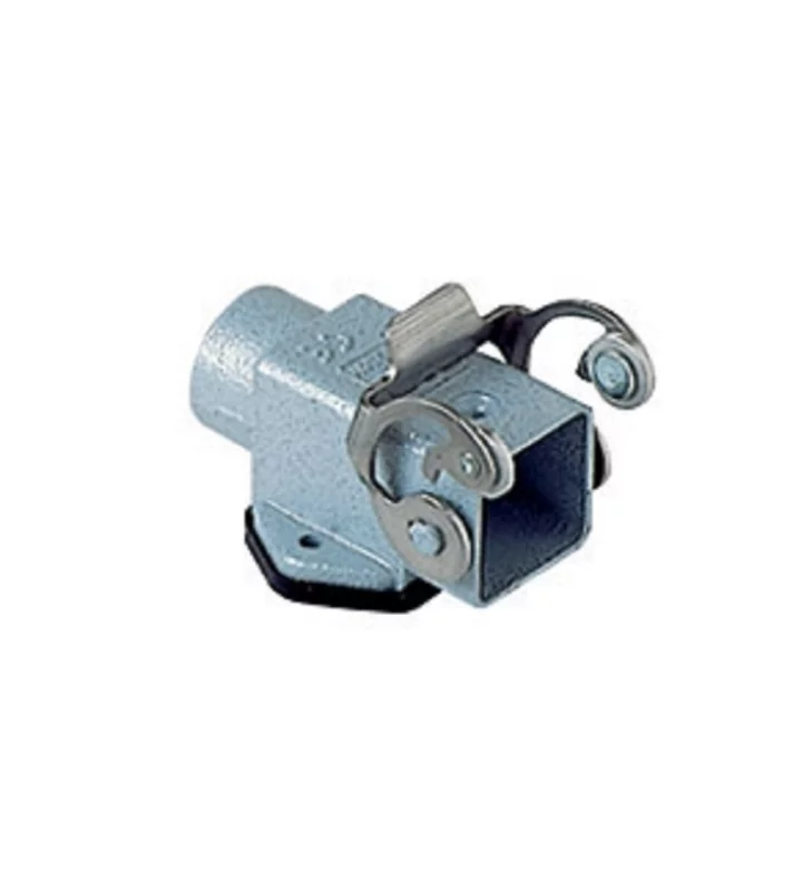 bulkhead mounting housing, angled, size 21.21, CKA zinc, 1 lever stainless steel, 1xM20 side