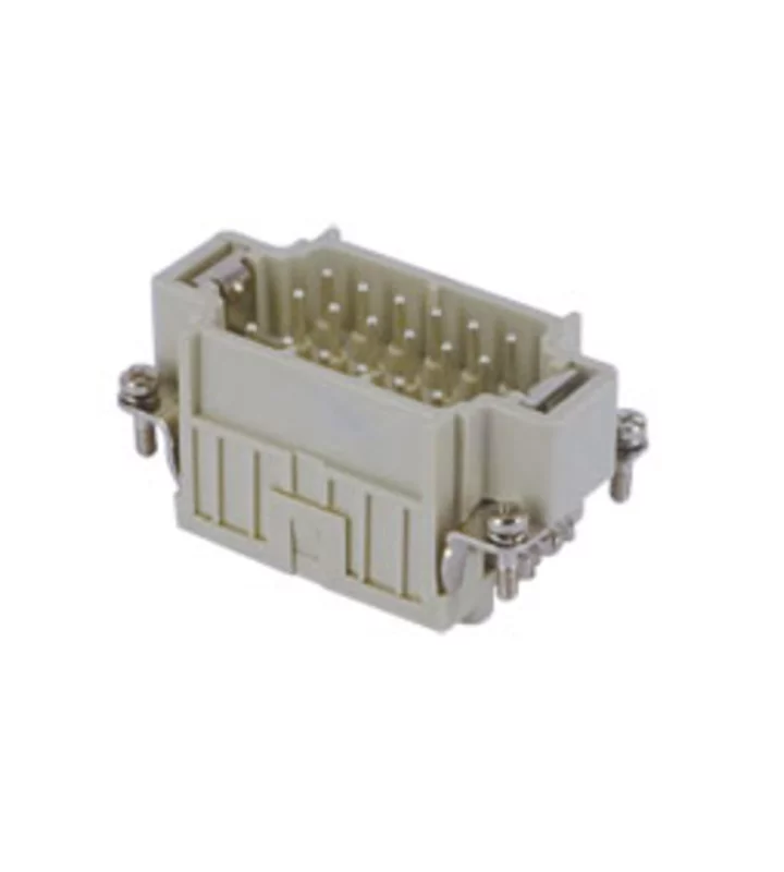 male insert, size 57.27, 18p+PE, silver, spring, 10A, 400V