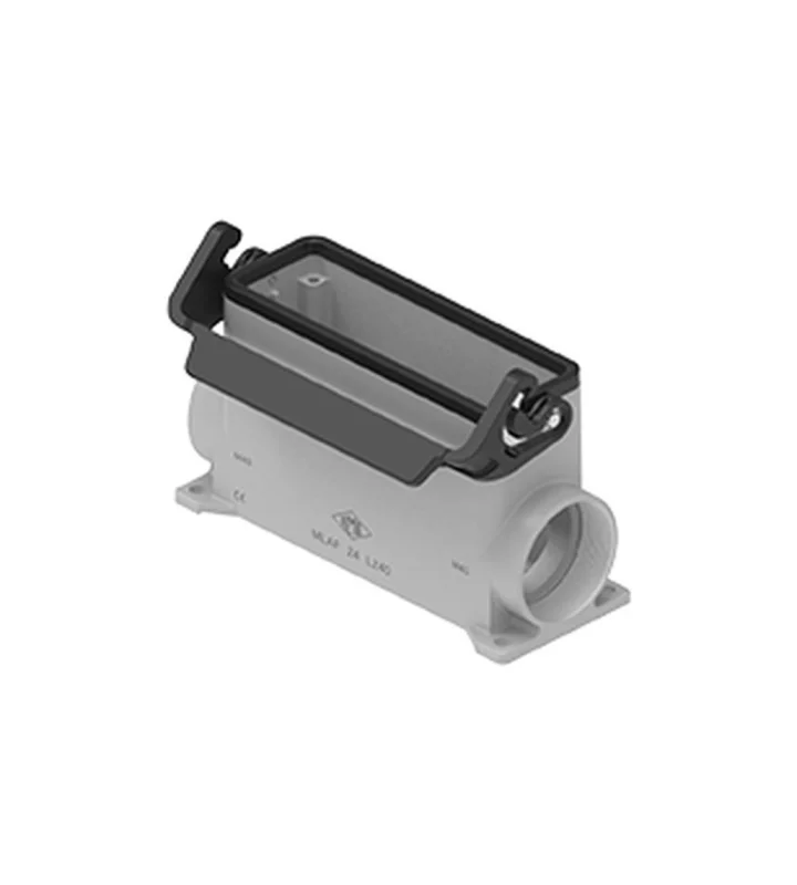 surface mounting housing, size 104.27, IL-BRID stainless steel, 1 lever, 2xM40 side
