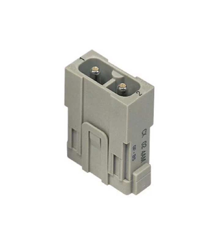 male insert, MIXO, 1MU, 2p, silver, axial screw connection, 40A, 1000V