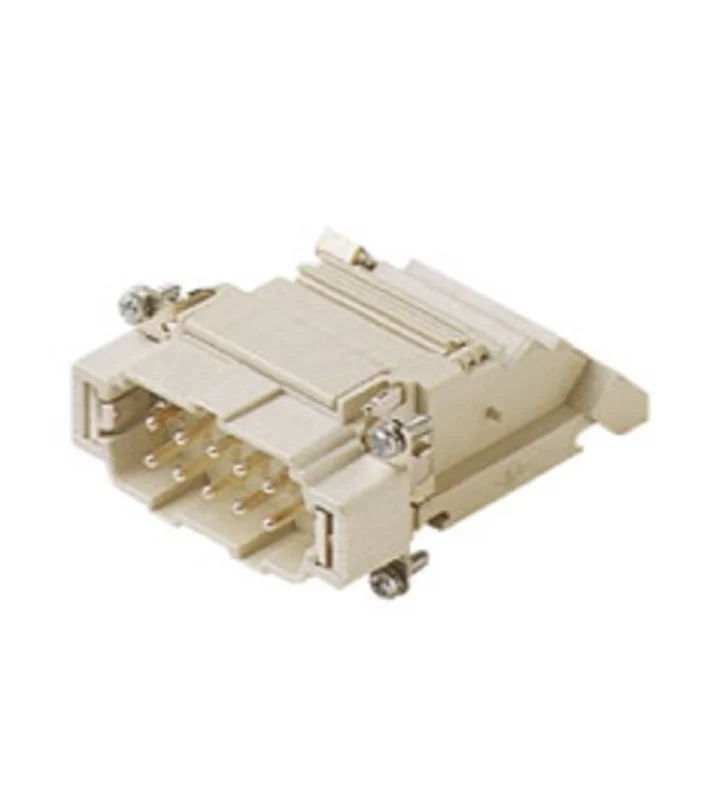 male insert, size 57.27, 10p+PE, silver, screw, 16A, 400V, left