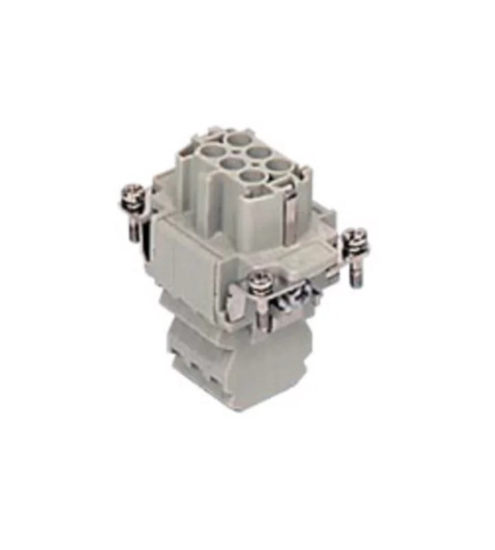 female insert, size 44.27, 6p+PE, silver, 2x spring, 16A, 500V
