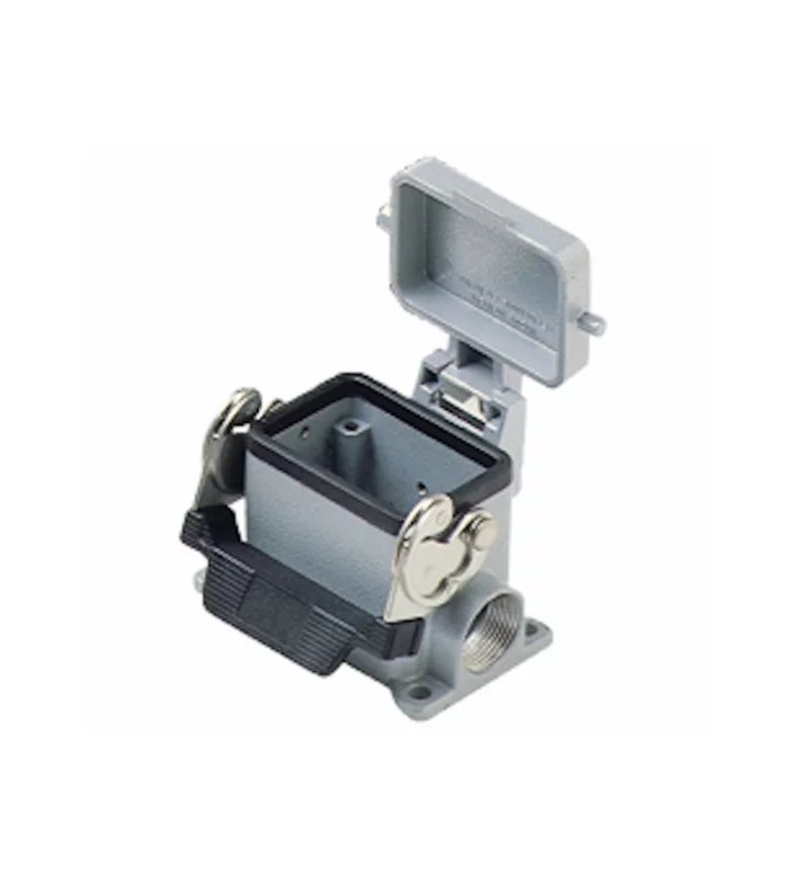 surface mounting housing, high, size 44.27, C-TYPE alu, 1 lever, 2xM40 side, cover metal