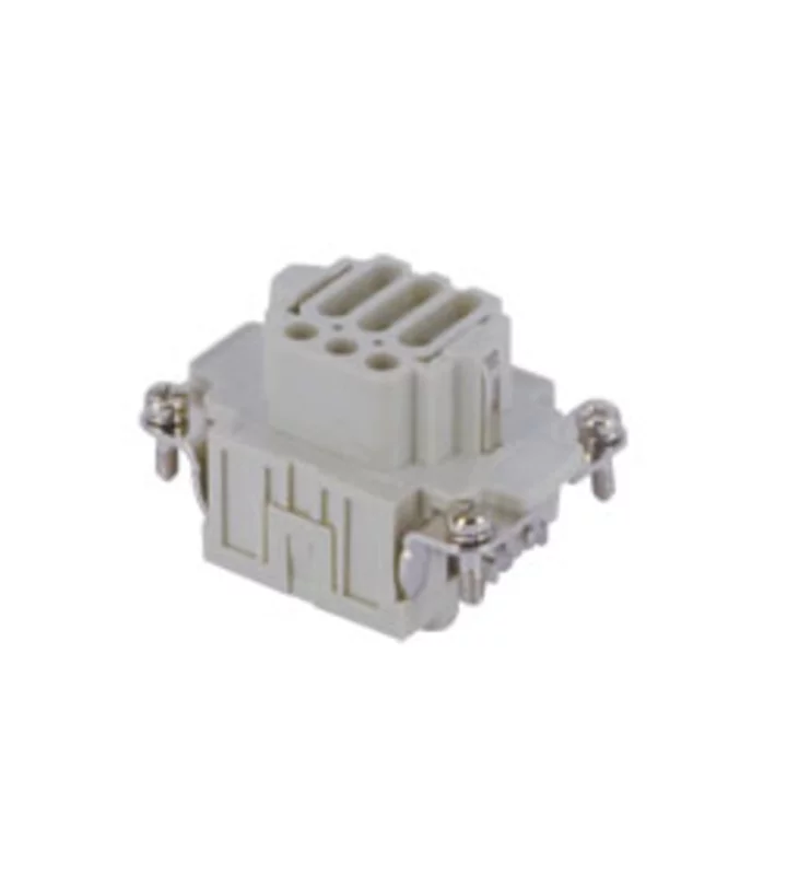 female insert, size 44.27, 9p+PE, silver, spring, 10A, 400V