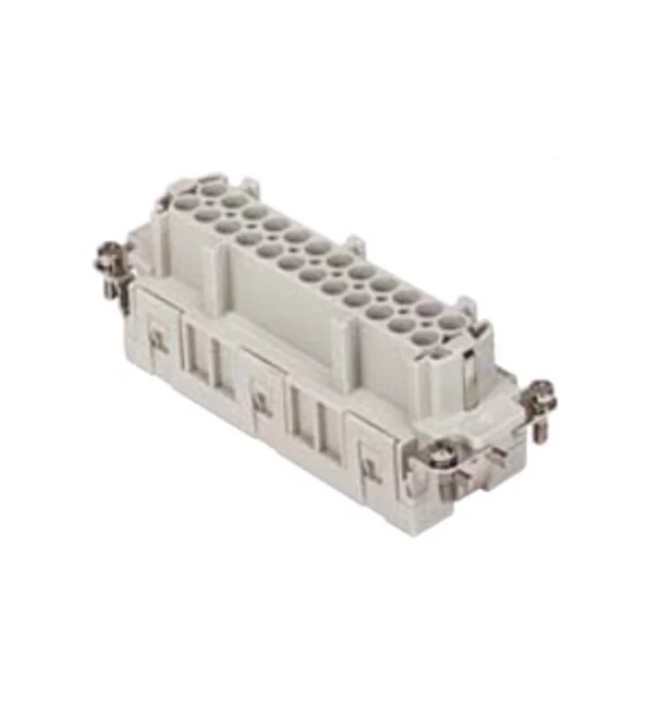 female insert, size 104.62, 24p+PE, silver, spring, 16A, 500V, no.25-48