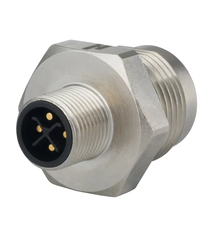 Panel connector male thread, single hole front mounted
