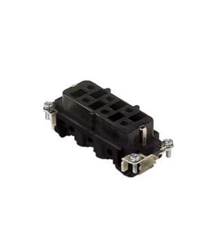 female insert, 6p+PE, silver, screw, 35A, 400, 690V, for size 77.62, black