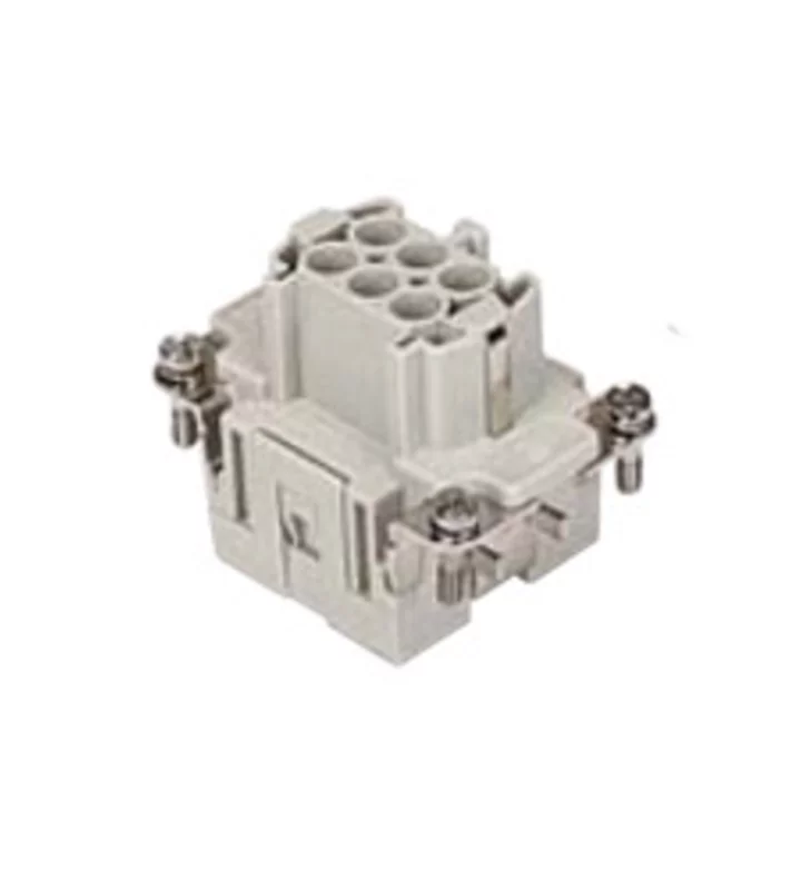 female insert, size 44.27, 6p+PE, silver, spring, 16A, 500V