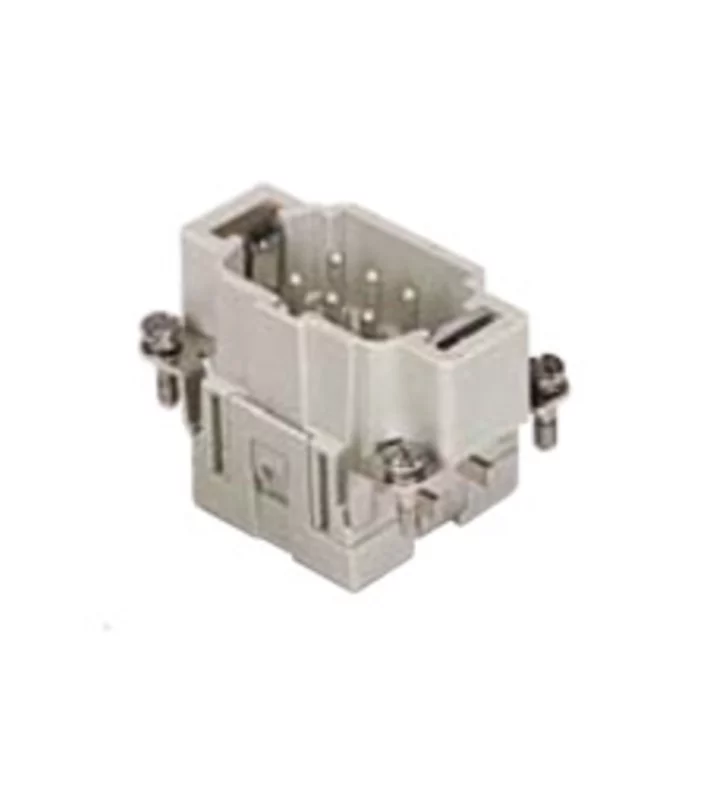 male insert, size 44.27, 6p+PE, silver, spring, 16A, 500V