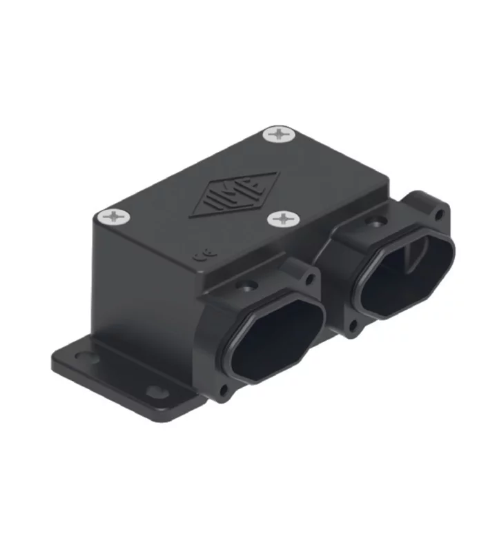 double housing, angled, IP68 alu, screw locking, 1xM25, with 2x CGK I integrated, for inserts 21.21