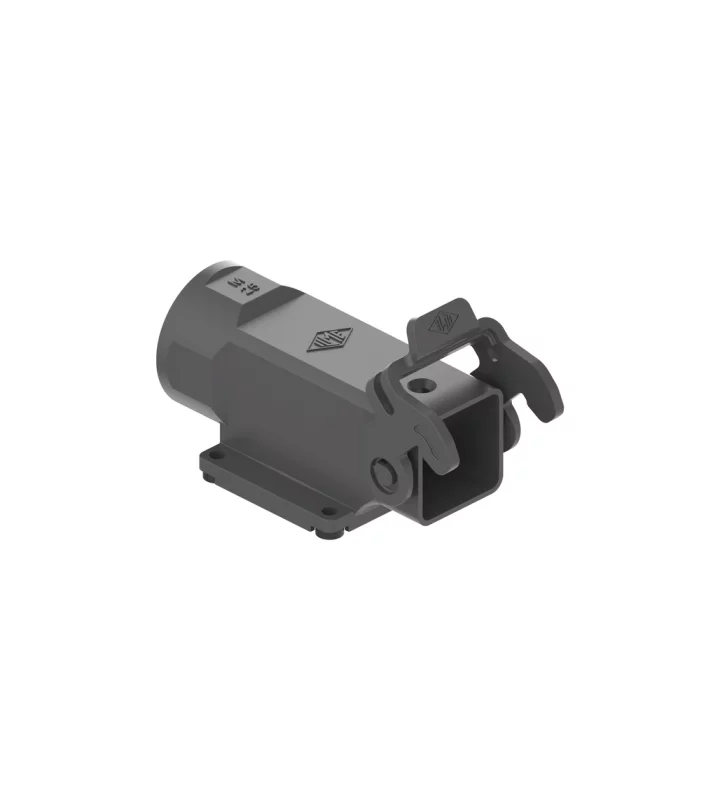bulkhead mounting housing, angled, size 21.21, CK plastic, 1 lever, 1xM25 side