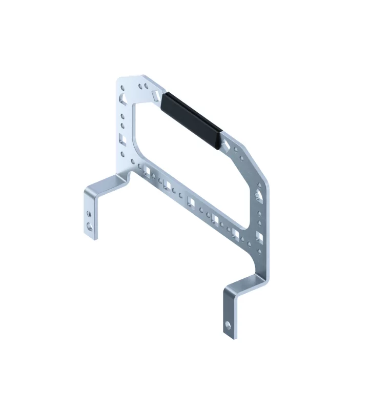 strain relief anchorage, angled, size 104.27, steel zinc plated, for PE- and GND-connection