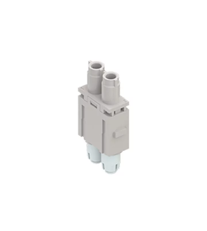 male insert, MIXO, 1MU, 2p, teflon, crimp, 16A, 2500V