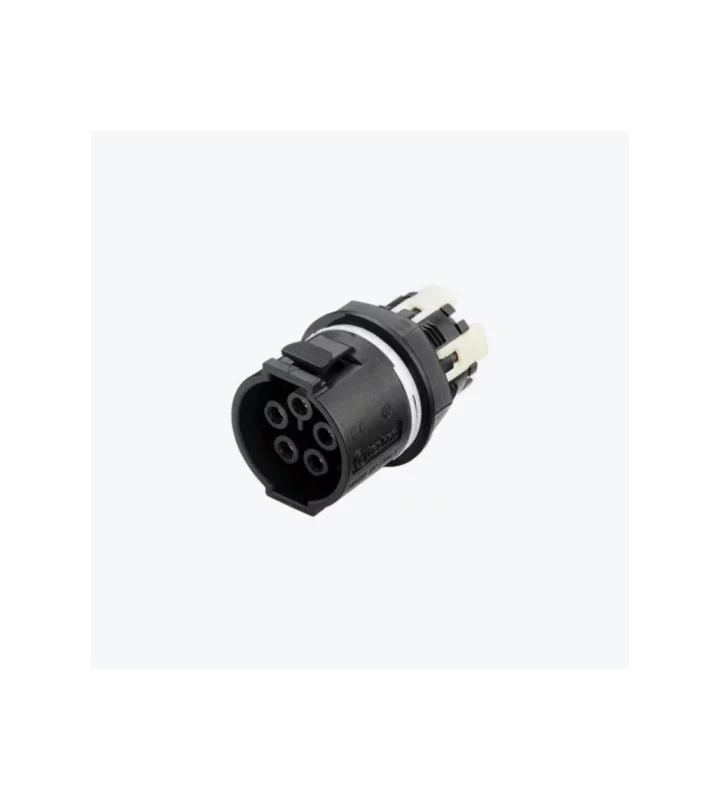 Mini socket connector panel-mounted, screwless