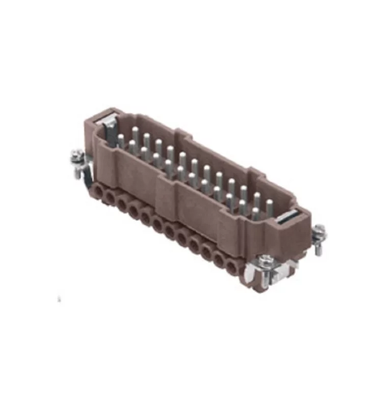 male insert, size 104.27, 24p+PE, silver, screw, 16A, 500V, 180°C
