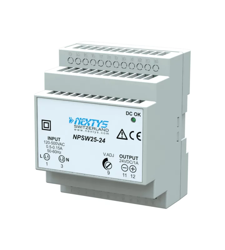 Power supply, 1,2Ph, 25W, DIN Rail, AC/DC, 24 Vdc, 2 A