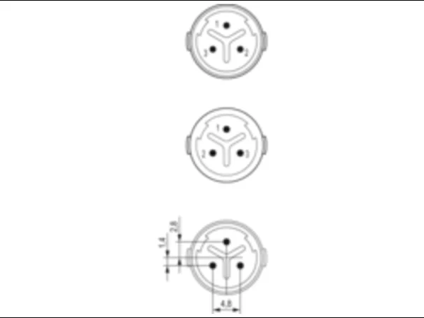 3-pole (3 x 1 mm)