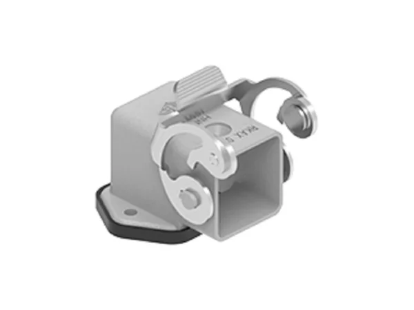 bulkhead mounting housing, angled, size 21.21, HNM alu, 1 lever stainless steel