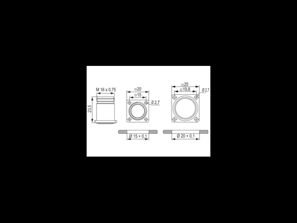 Panel Connector, Male Thread
