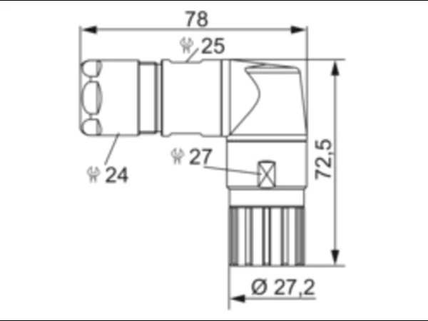 Right Angle Connector, Female Thread