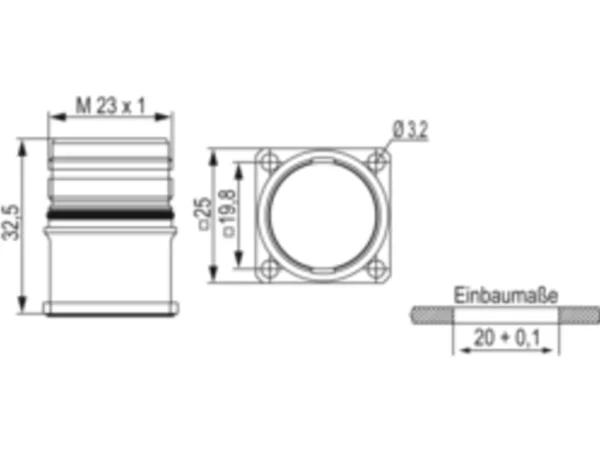 Panel Connector, Male Thread