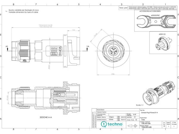 Plug connector Screw D7-13.5