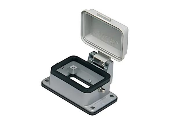 bulkhead mounting housing, size 44.27, C-TYPE alu, 2 pegs, cover plastic