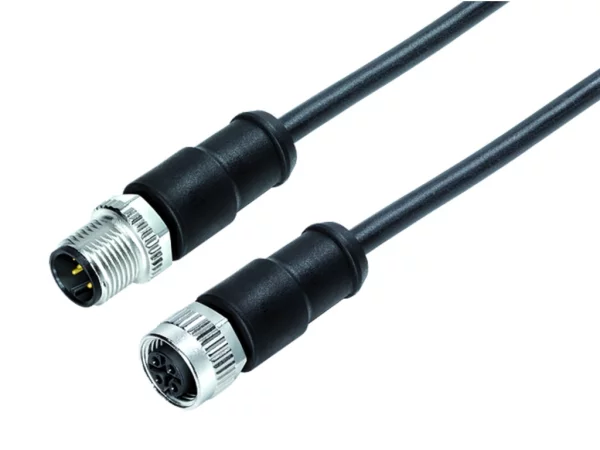 Connecting cable, male cable connector M12x1 & female connector M12x1