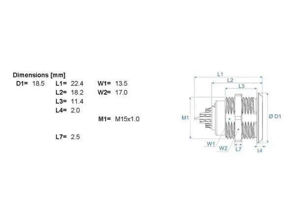 Standard wall mounted socket - front mounting
