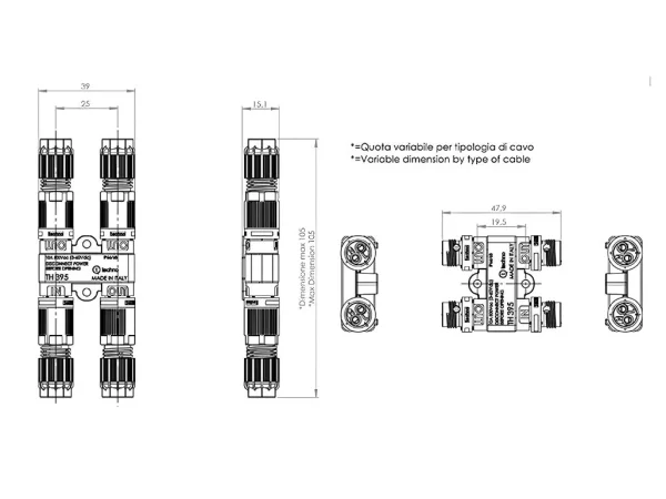 Micro Junction Connector "H" 2p Screw L-N 