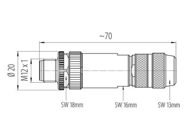 Male cable connector