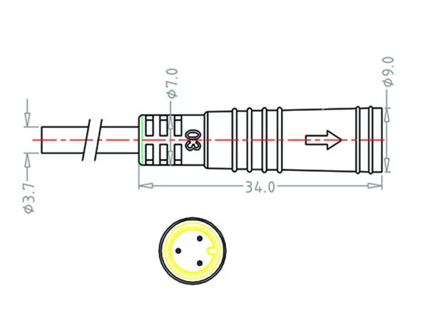 Mini B Female cable connector
