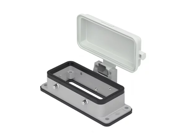 bulkhead mounting housing, size 77.27, C-TYPE alu, 4 pegs, cover plastic