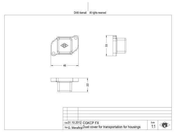 protection cover, size 21.21, plastic, for housing IP68