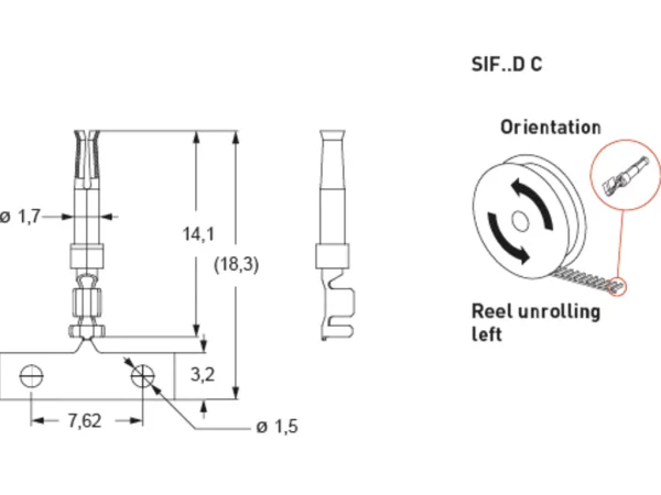 female contact, 0,08-0,21mm², stampt, crimp, 5A, for 250 cycle of connector, on coil