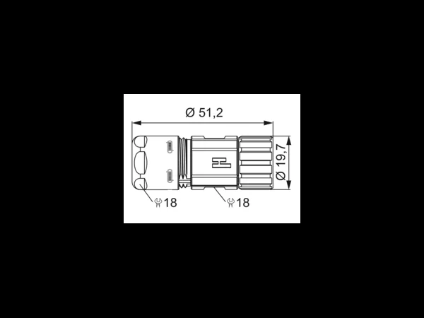 Straight Connector, Female Thread, elongated
