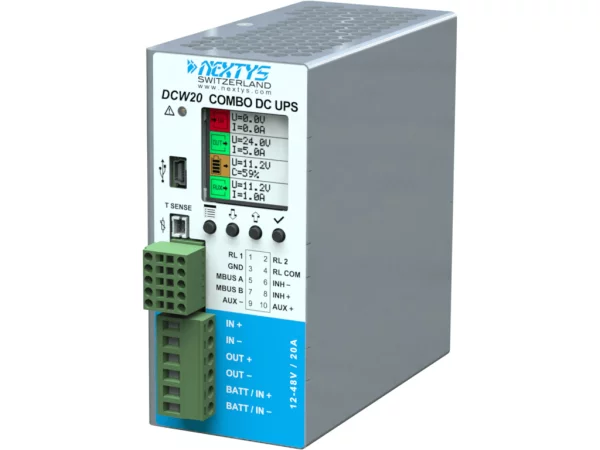 High Performance DC-UPS Unit Din-Rail DC-UPS 12;24;48 Vdc 20 A