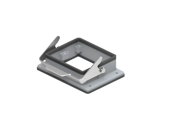 bulkhead mounting housing, size 77.62, C-TYPE alu, 1 lever stainless steel