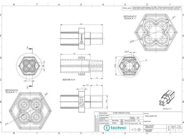 Accessories for panel connector fixing series TH387 4p