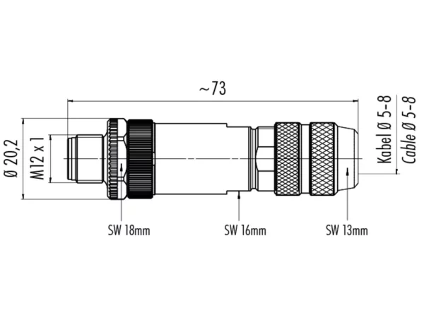 Male cable connector