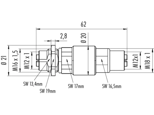 Adapter, lead through for control cabinet