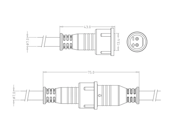 Male cable connector