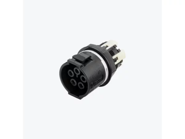 Mini socket connector panel-mounted, screwless